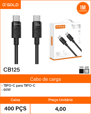 Cabo de carga Caixa 400 PCS Preco Unitario 4,00