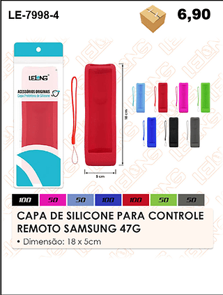 CAPA DE SILICONE PARA CONTROLE REMOTO SAMSUNG 47G 500PÇ=6,9$