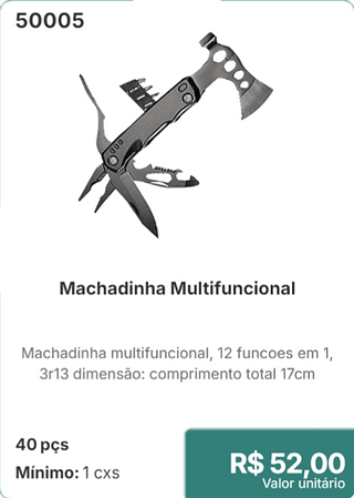 Machadinha Multifuncional 40 pçs R$ 52.00