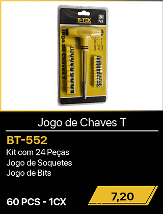 Jogo de Chaves T 60PCS R$7,20