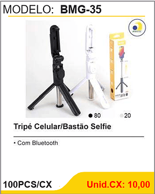 Tripé Celular/Bastão Selfie 100PCS/CX Unid.CX: 10,00