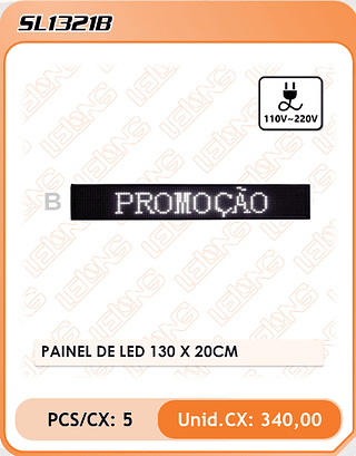 PAINEL DE LED 130 X 20CM 5PÇ=340$