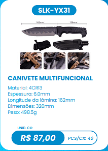 CANIVETE MULTIFUNCIONAL UNID. CX: R$ 87,00 PCS/CX: 40