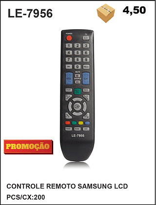 CONTROLE REMOTO SAMSUNG LCD 200PÇ=4,5$
