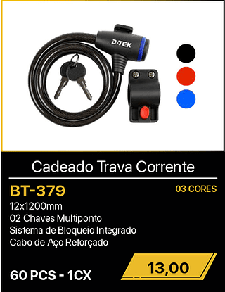 Cadeado Trava Corrente 60PCS R$13,00