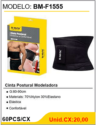 Cinta Postural Modeladora 60PCS/CX Unid.CX:20,00