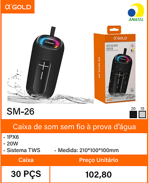 Caixa de som sem fio a prova d'agua Caixa 30 PCS Preco Unitario 102,80