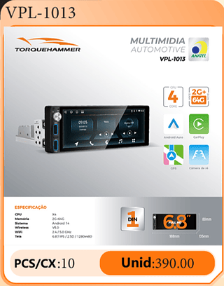Multimidia Automotiva PCS/CX:10 Unid:390.00
