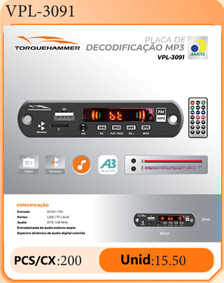 PLACA DE DECODIFICAÇAO MP3 PCS/CX:200 Unid:15.50