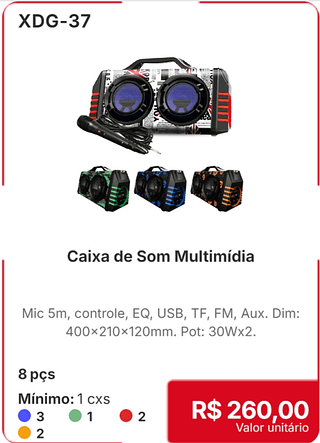Caixa de Som Multimídia 3pçs R$ 260.00
