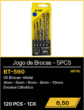Jogo de Brocas 5PCS - 120PCS R$6,50