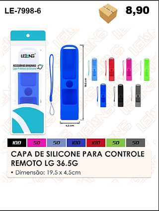 CAPA DE SILICONE PARA CONTROLE REMOTO LG 36.5G 500PÇ=8,9$