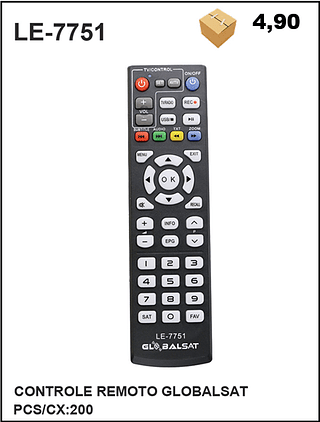 CONTROLE REMOTO GLOBALSAT 200pç=4,9$