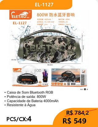 CAIXA DE SOM PCS/CX:4 R$549