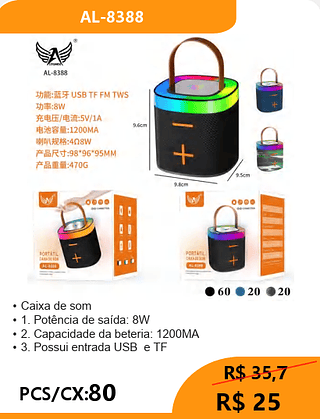 Caixa de som PCS/CX:80 R$25