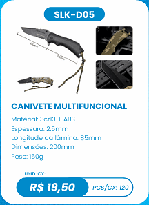 CANIVETE MULTIFUNCIONAL UNID. CX: R$ 19,50 PCS/CX: 120