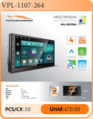 Multimidia Automotive PCS/CX:10 Unid:470.00