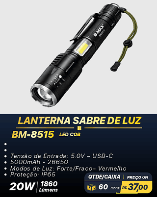 LANTERNA SABRE DE LUZ 60PÇS R$37,00