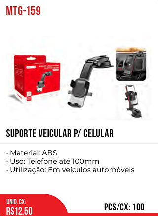 Suporte Veicular P/ Celular 100pç=12,5$