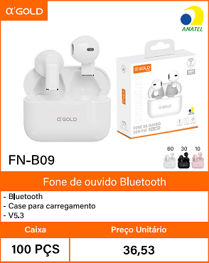 Fone de ouvido Bluetooth - Caixa 100 PCS Preco Unitario 36,53