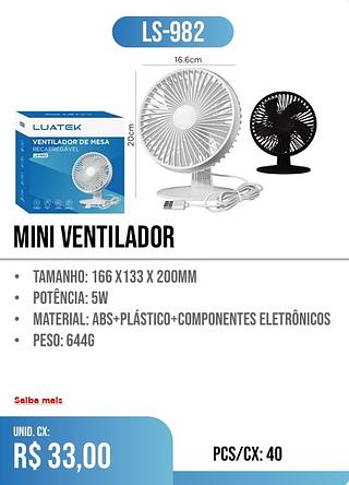 mini ventilador 40PÇ=33$