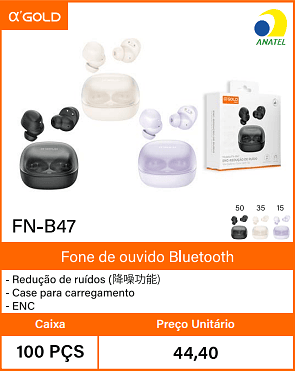 Fone de ouvido Bluetooth Caixa 100 PCS Preco Unitario 44,40