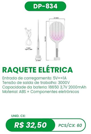RAQUETE ELÉTRICA 60PÇ=32,5$