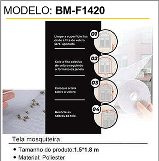 Tela mosquiteira 200PCS/CX Unid.CX:5,30