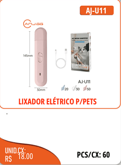 LIXADOR ELÉTRICO P/PETS UNID.CX: RS 18.00 PCS/CX:60