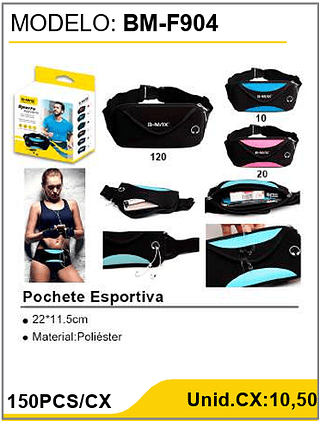 Pochete Esportiva 150PCS/CX Unid.CX:10,50