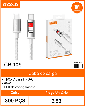 Cabo de carga Caixa 300 PCS Preco Unitario 6,53