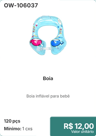 Boia inflável para bebê 120 pçs R$ 12.00
