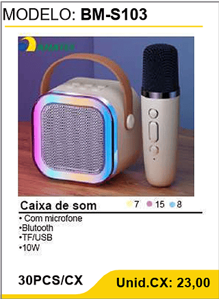 Caixa de som 30PCS/CX Unid.CX: 23,00