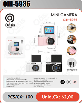 MINI CAMERA PCS/CX: 100 Unid.CX: 62,00