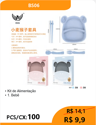 Kit de Alimentação PCS/CX:100 R$ 9,9