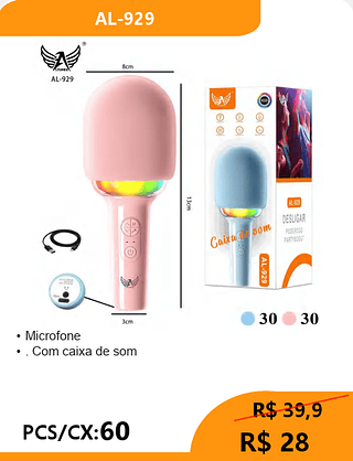 Microfone PCS/CX:60 R$ 28