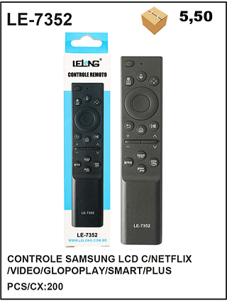 CONTROLE SAMSUNG LCD C/NETFLIX /VIDEO/GLOPOPLAY/SMART/PLUS 200pç=5,5$