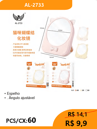 Espelho PCS/CX:60 R$ 9,9