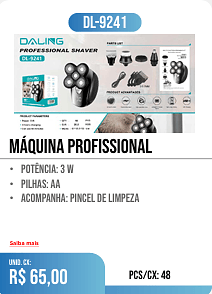 máquina profissional PCS/CX: 48 UNID. CX: r$ 65,00