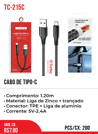 Cabo De Tipo-c 200pç=7,8$