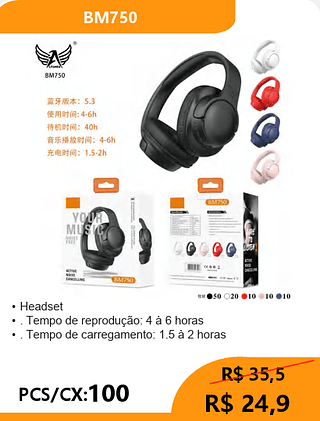 Headset PCS/CX:100 R$24,9