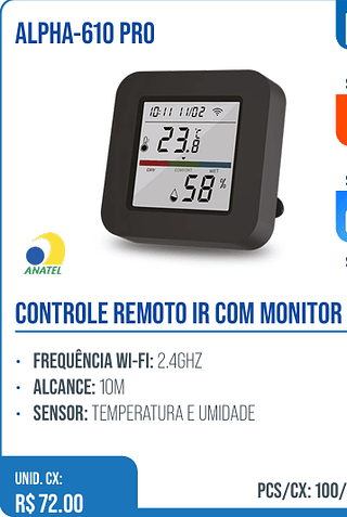 CONTROLE REMOTO IR COM MONITOR UNID. CX: R$ 72.00 PCS/CX: 100