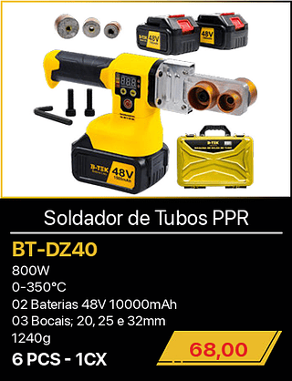 Soldador de Tubos PPR 6PCS R$68,00