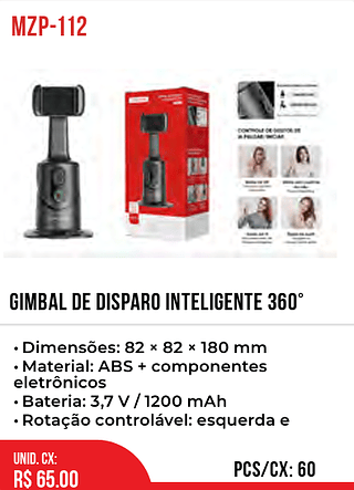 GIMBAL DE DISPARO INTELIGENTE 360° 60pç=65$