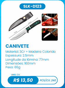 CANIVETE UNID. CX: R$ 13,50 PCS/CX: 240
