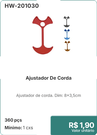 Ajustador De Corda 360 pçs R$ 1,90