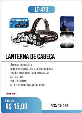 lanterna de cabeça 180pç=15$