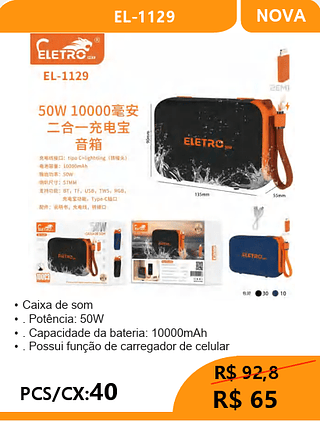 CAIXA DE SOM PCS/CX:40 R$ 65