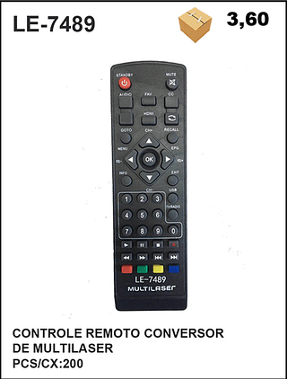CONTROLE REMOTO CONVERSOR E MULTILASER JLTIL 200PÇ=3,6$