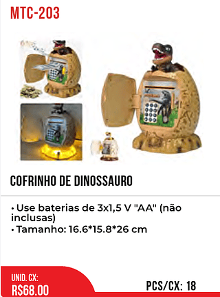 COFRINHO DE DINOSSAURO 18pç=68$
